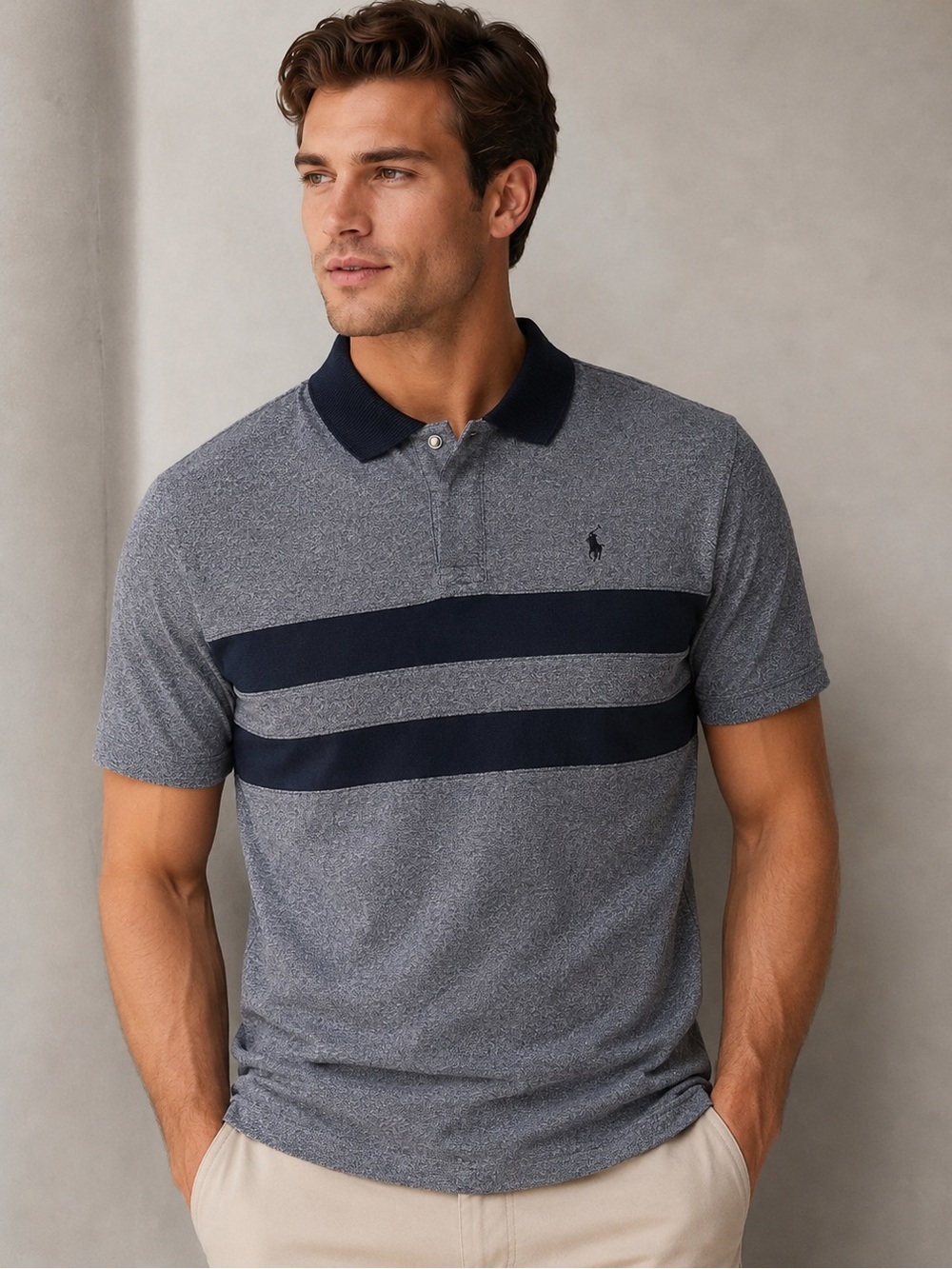 Vintage Ralph Lauren Polo Sport Snap Polo Shirt Mens L Striped Preppy 90s Peru